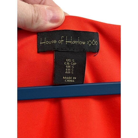 House of Harlow 1960 Orange Square Neck Bodysuit | Lux Essentials | Size Small - Picture 4 of 6